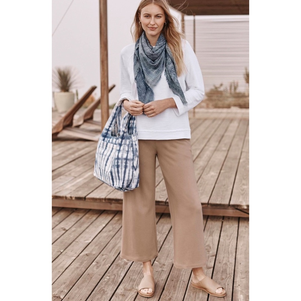 Pure Jill 100% Organically Grown Cotton Wide Leg Pants - Size LT